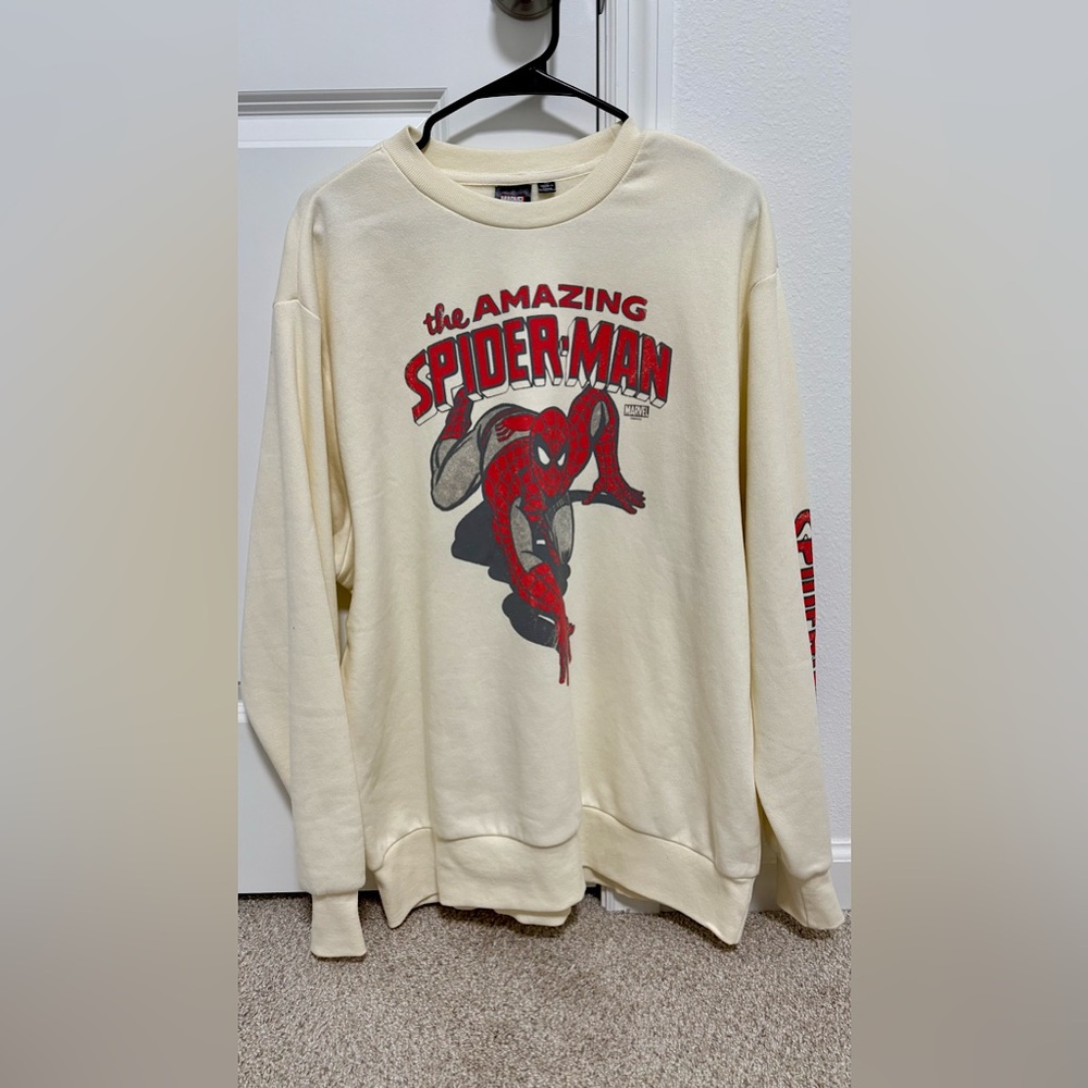 Beige spider-man unisex sweatshirt